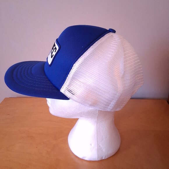 Vintage 1980s Made in Taiwan Quebec Blue & White Trucker Hat Snapback - Picture 3 of 11